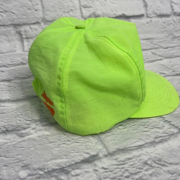 Vintage Newport Logo Green Neon One Size Snapback Nylon Hat Cap 90s - Picture 4 of 7